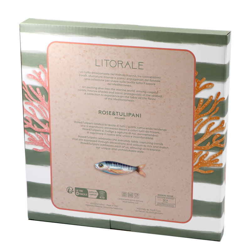 ROSE & TULIPANI Litorale Juego 2 Platos Llanos D 27 Cm Coral Alice Melamina