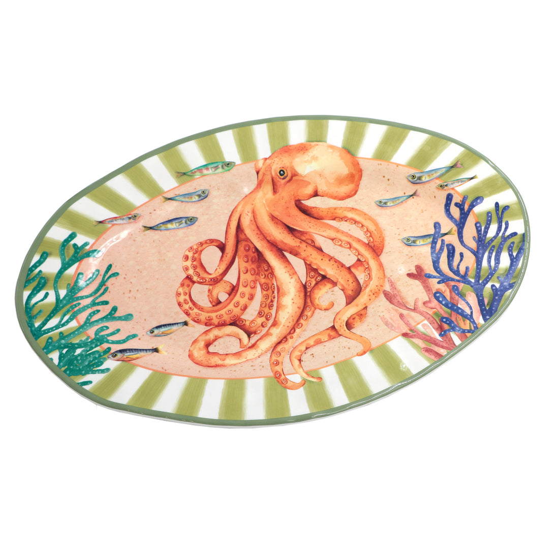 ROSE & TULIPANI Litorale Bandeja Ovalada 45 x 30 Cm Pulpo Melamina