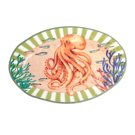 ROSE & TULIPANI Litorale Bandeja Ovalada 45 x 30 Cm Pulpo Melamina