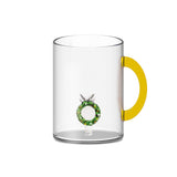 Taza WD LifeStyle Vidrio Borosilicato Cc 420 Ml Decoración Guirnalda Navideña