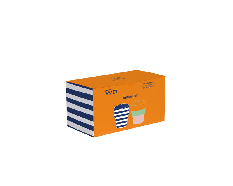 Juego de Sal y Pimienta WD LifeStyle en Gres 6,5 x 6,5 x 8 cm Azul Verde Naranja Rosa