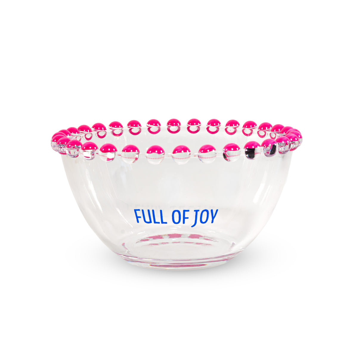 Set de 2 Cuencos de Vidrio WD LifeStyle 500 ml Decoración "Start Fresh" y "Full of Joy" Rosa Azul