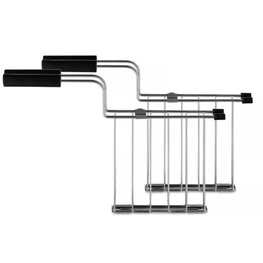 Alessi Toru, 2 Pinzas para Tostadora Negras en Acero Inoxidable y Resina Termoplástica
