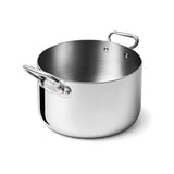 AGNELLI Casseruola Alta Aluinox 3ply 2 Manici Inox Lucido 32x20 Cm