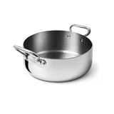 AGNELLI Casseruola Bassa Aluinox 3Ply Inox Lucido 24x9,5 Cm 2 Manici