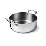 AGNELLI Cazuela Baja Aluinox 3Ply Acero Inoxidable Brillo 32x12 cm 2 Asas