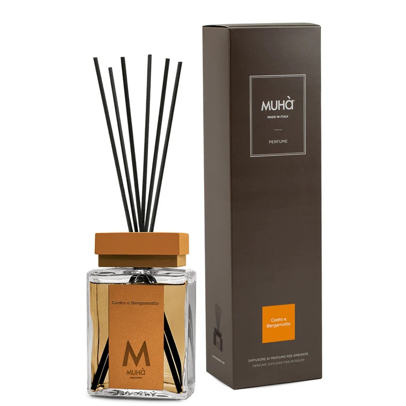 Muhà Luxe Perfume Difusor Ambiente con Varillas Cedro y Bergamota 100 Ml