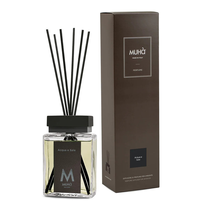 Muhà Luxe Perfume Difusor Ambiental con Varillas Agua y Sal 200 Ml