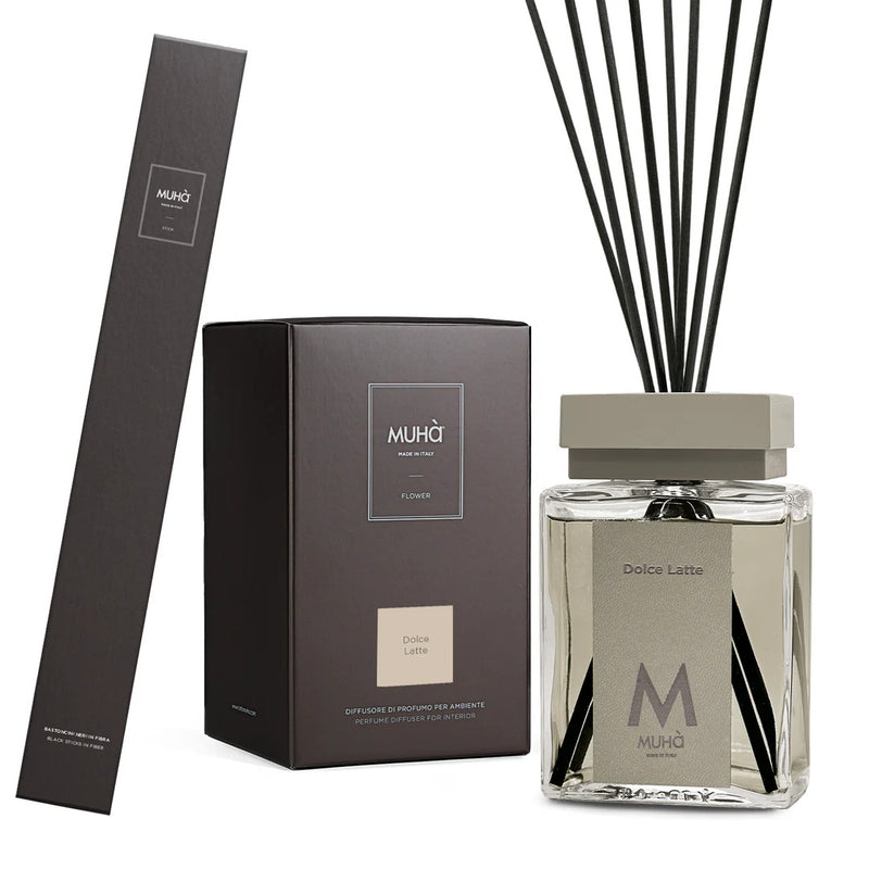 Muhà Luxe Perfume Difusor de Ambiente con Varillas Dulce Latte 500 Ml