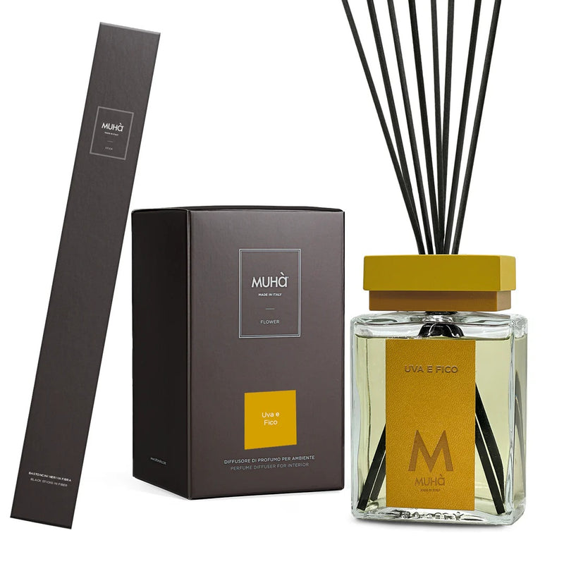 Muhà Luxe Perfume Difusor Ambiente con Palitos Uva e Higo 1.000 Ml