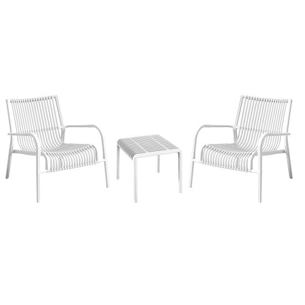 L'Arcolaio Set Giardino Ponza Bianco: 2 Poltrone e Tavolino UV