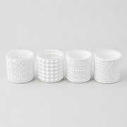 ARPIMEX Frascos de Vidrio Portavelas D 7 Cm H 6,8 Cm Blanco Mix 4 Pz