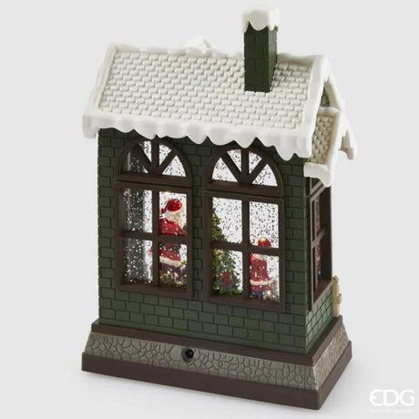 EDG Enzo De Gasperi Diorama Casita Navideña LED H26 cm con Música y Movimiento – Decoración Navideña