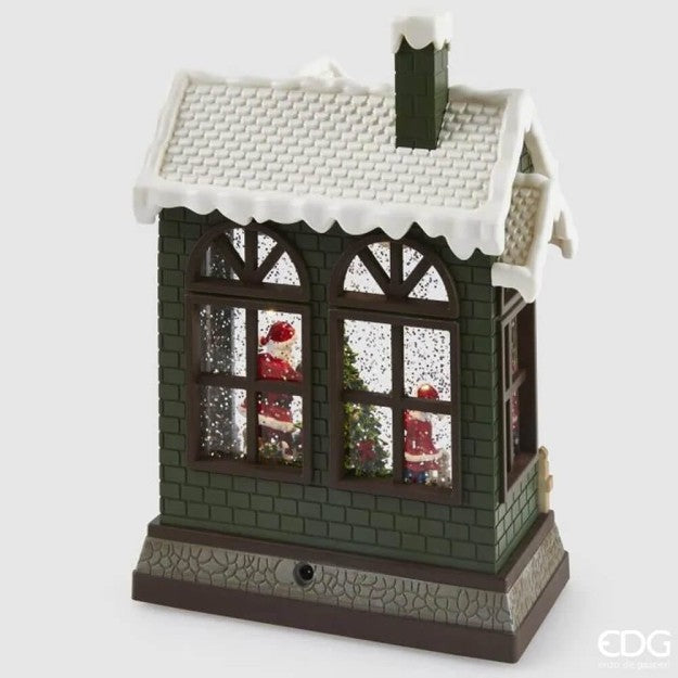 EDG Enzo De Gasperi Diorama Casita Navideña LED H26 cm con Música y Movimiento – Decoración Navideña