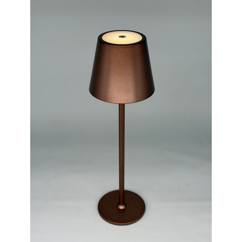 Lámpara LED Touch Recargable H 38 cm 10 x 10 cm IP54 Round Pro Marrón Bronce