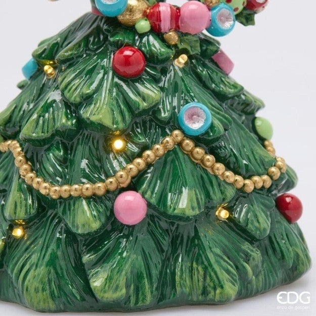 EDG Enzo De Gasperi Lady Pino Natalizia LED H20 Ø15 cm Verde Mix – Decorazione di Natale