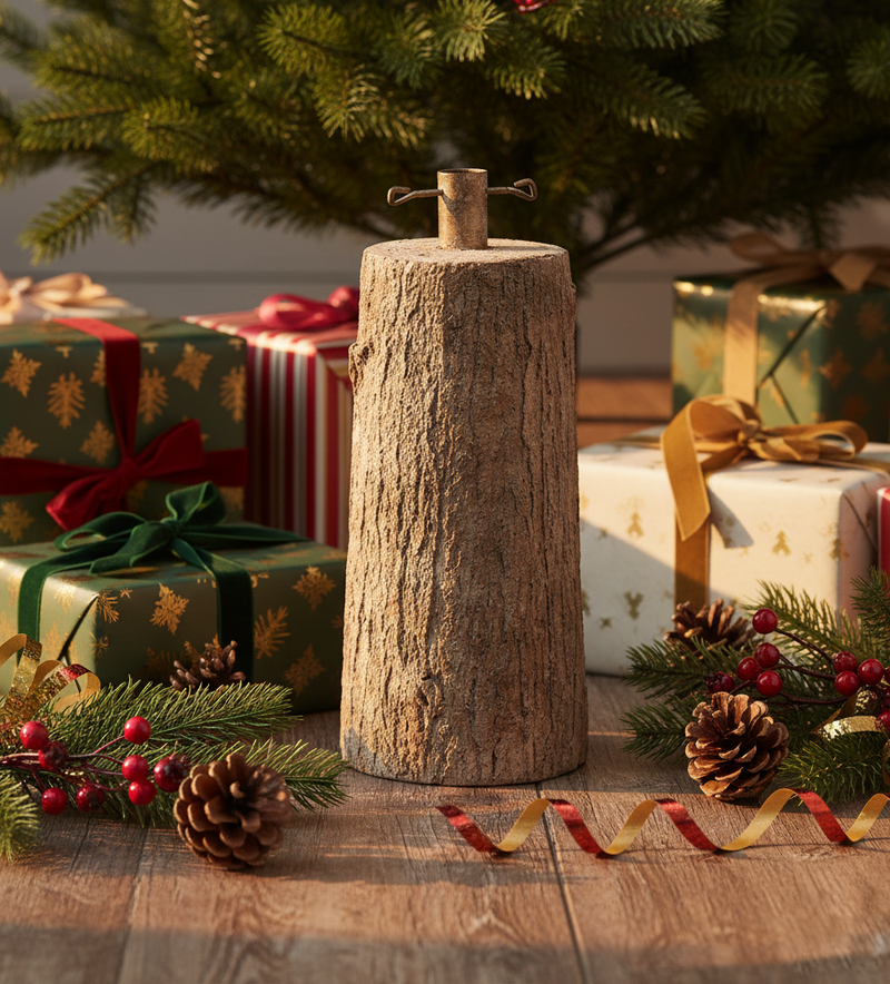 EDG Enzo De Gasperi Base para Árbol de Navidad Tronco para Pino A 45 cm D 22 cm 9 kg Natural