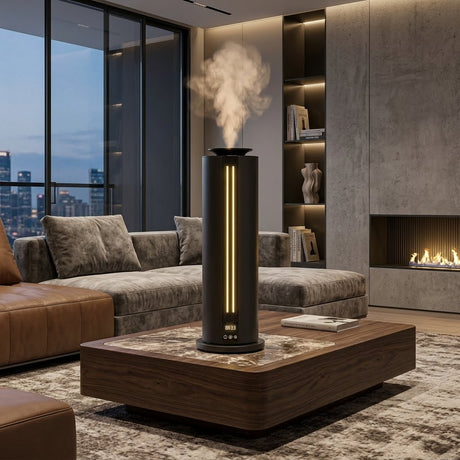 DESSENZE Difusor de Fragancias de Alta Presión Tower Light Gris Antracita – Ambientador Frutos Rojos