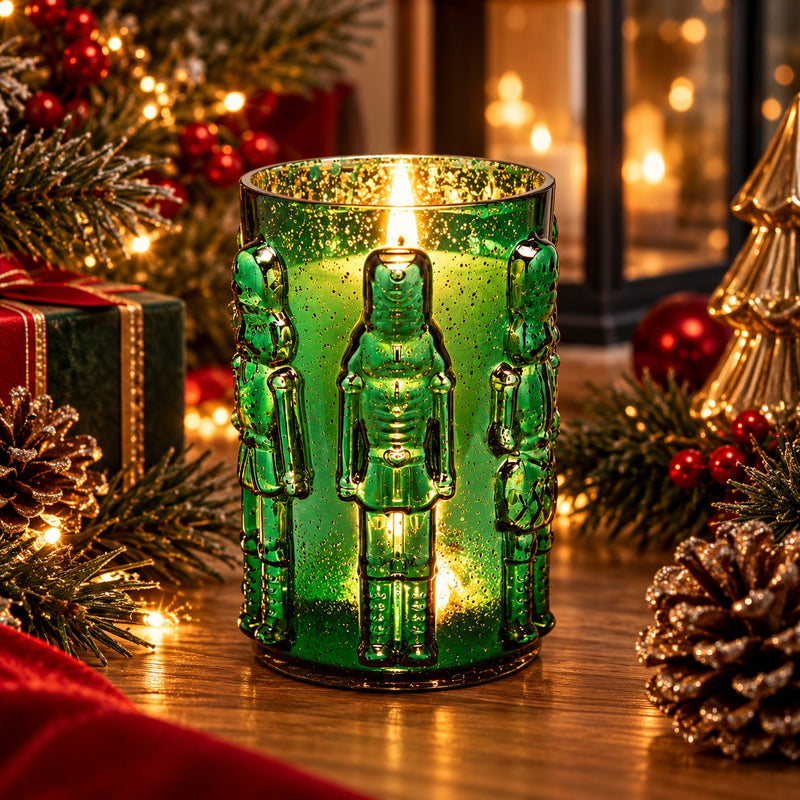 EDG Enzo De Gasperi Jarrón Soldatino Cilindro Green H25 Ø15 cm – Decoración Navideña