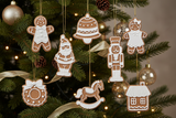 Gingerbread ornaments on Christmas tree