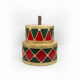 Preziosa Home Base Albero Natale Decorativo Tamburo Sovrapposto Poliresina 50 x 50 x 45 Cm