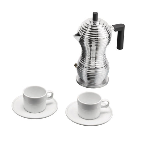 alessi alessi set alessi coffe caffettiera due tazzine con sottotazza scatola regalo ean 8003299490189