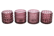 ARPIMEX Frascos de Vidrio Portavelas D 7 Cm H 6,8 Cm Rosa Mix 4 Pz