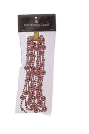 ARPIMEX Collar Navidad Perlas Plástico D 14 Mm 2,7 Mt Rosa
