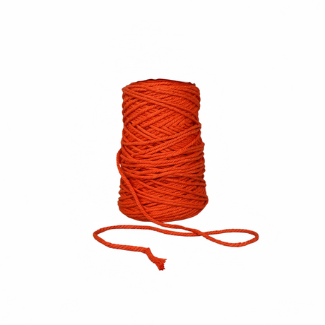 Gomitolo cotone Arpimex 4mm 500g, arancio vivace per macramè, uncinetto e decorazioni feste, bomboniere. Filato resistente e versatile. ean 8018318378881