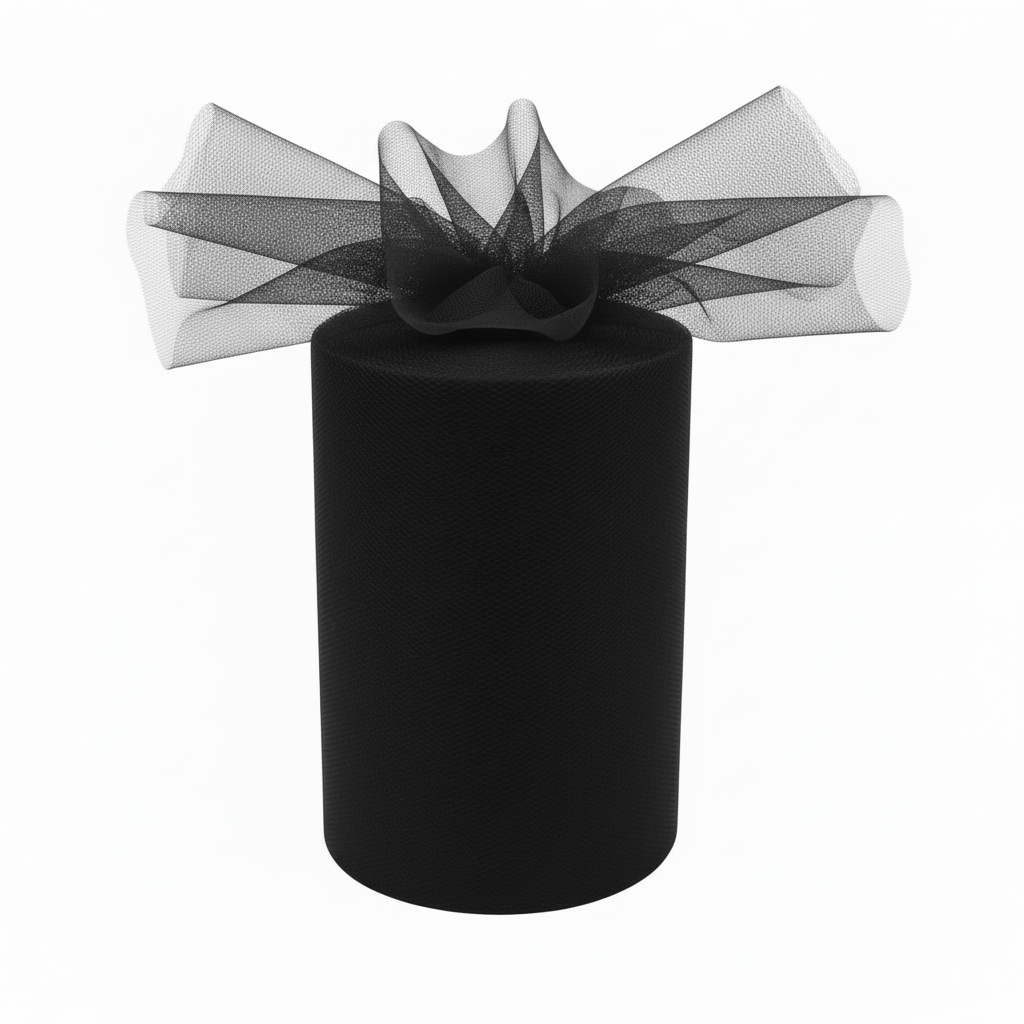Rotolo Tulle semi-trasparente per bomboniere, decorazioni e fai da te. ARPIMEX rotolo nero H 12,5 cm × 100 mt, rete fine, no sfilacciatura ean 8018318337130