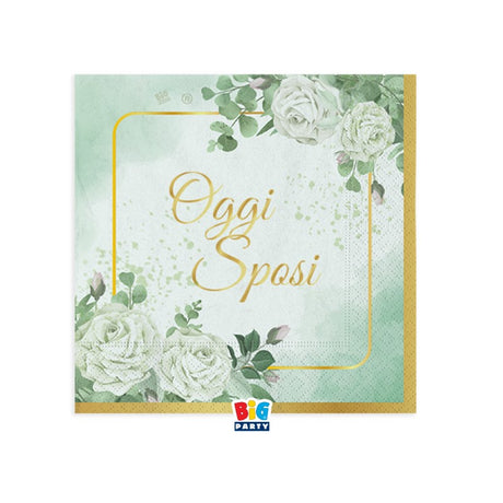 big party big party tovaglioli 25 x 25 cm oggi sposi eucalipto cf 16 pz ean 8020834761894
