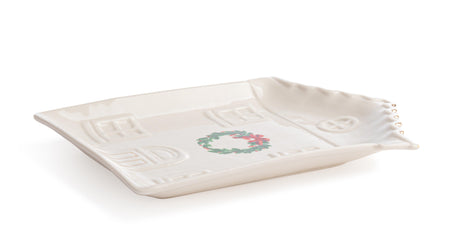 bizzotto bizzotto piatto decorativo di natale lovable con ghirlanda 19 x 17 x 15 cm bianco ean 8051836752740