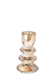 Bizzotto Portavelas 1P Eldrid H 10,8 Cm Ø 6 Cm Cristal Ámbar