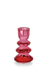 Bizzotto Portavelas 1P Eldrid H 10,8 Cm D 6 Cm Cristal Rojo