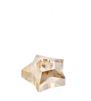 Bizzotto Portavelas Navideño Eldrid Stella H 4 cm Ø 7,5 cm Vidrio Ámbar