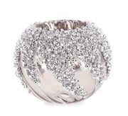 Bizzotto Portavelas de Navidad Vortex Cristal Gris Ø 8 Cm Plateado