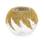 Bizzotto Portavelas Navideño Vortex Cristal Transparente D 8 Cm Oro