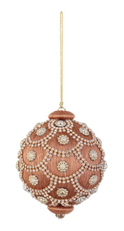 Bizzotto Esfera Navideña Crystal Ø 100 mm con Perlas Gris Tortola
