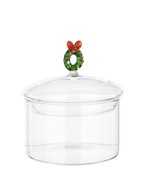 bizzotto bizzotto vaso biscotti di natale astrea con corona h 11 cm d 10 cm vetro trasparente ean 8051836601390