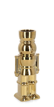 Bizzotto Jarrón Navideño Walker Soldadito H 22,5 Cm 9 x 6,5 Cm Cerámica Oro