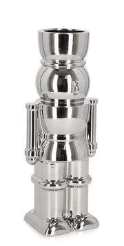 Bizzotto Vaso di Natale Walker Soldatino H 28 Cm 12 x 9 Cm Ceramica Argento
