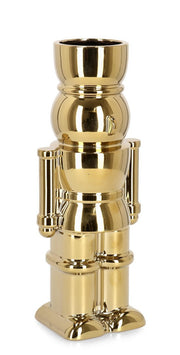 Bizzotto Vaso di Natale Walker Soldatino H 28 Cm 12 x 9 Cm Ceramica Oro