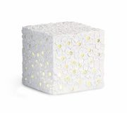 Cupido&Co. Cubo Blanco con Flores y Led 100 x 100 x 100 Mm con Caja