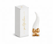 Cupido&Co. Corneta Blanca con Lazo Dorado H 120 Mm con Caja Ideal Recuerdo de Boda