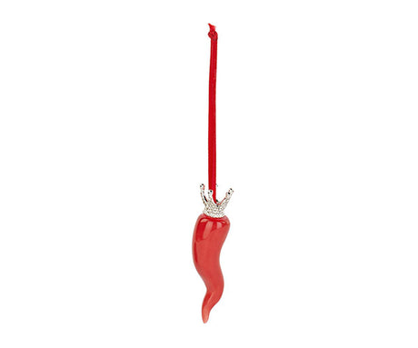 cupidoco cupidoco cornetto rosso con corona argentata bomboniera portafortuna in resina h 10 cm ean 8007402294893