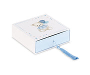 Cupido&Co. Caja Osito Azul con Inserto y Napa 120 x 120 x 40 Mm