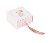 Cupido&Co. Caja Osito Rosa con Inserto y Ante 70 x 70 x 30 Mm