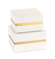 Cupido&Co. Juego de 2 Cajas Marfil y Oro con Inserto 120 x 120 x 70/140 x 140 x 80 Mm
