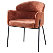 Dimo Sillón Iris en Tejido Terracota con Patas de Metal – Silla de Decoración Diseño Moderno