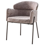 Dimo Poltrona Iris en Tela Tórtola con Patas en Metal – Silla de Decoración Diseño Moderno